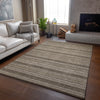 Piper Looms Mayfield Stripes AMF531 Taupe Machine Washable Area Rug Lifestyle Image Feature