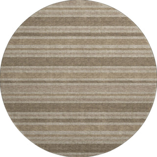 Piper Looms Mayfield Stripes AMF531 Taupe Machine Washable Area Rug Round Main Image