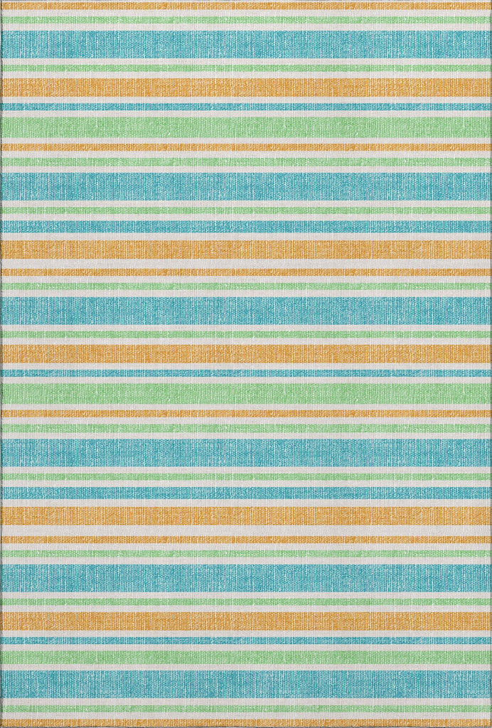 Piper Looms Mayfield Stripes AMF531 Teal Machine Washable Area Rug main image