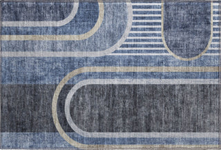 Piper Looms Mayfield Art Deco AMF532 Navy Machine Washable Area Rug Scatter Main Image