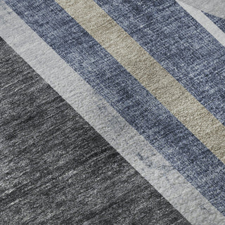Piper Looms Mayfield Art Deco AMF532 Navy Machine Washable Area Rug Swatch Image