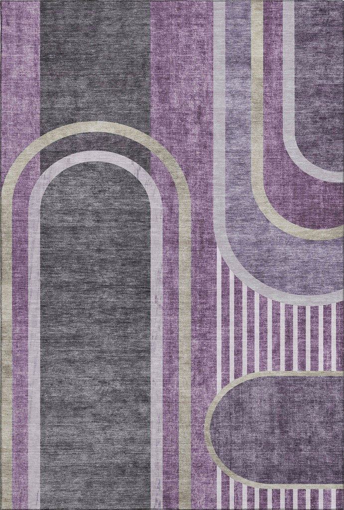 Piper Looms Mayfield Art Deco AMF532 Purple Machine Washable Area Rug main image