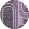Piper Looms Mayfield Art Deco AMF532 Purple Machine Washable Area Rug Round Main Image