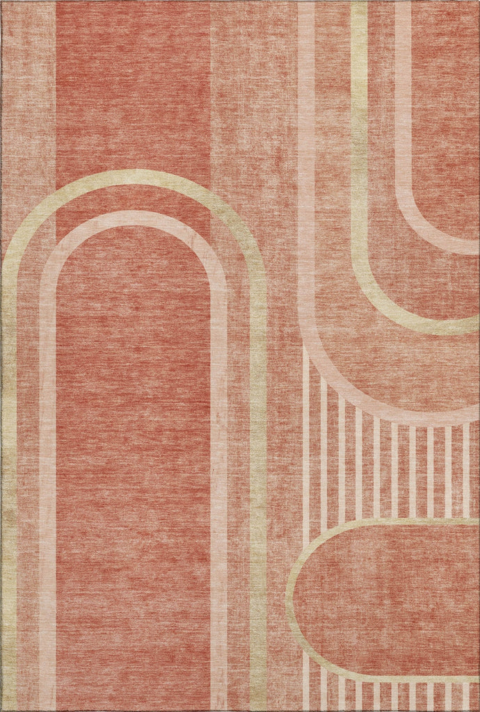 Piper Looms Mayfield Art Deco AMF532 Salmon Machine Washable Area Rug main image