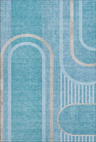 Piper Looms Mayfield Art Deco AMF532 Teal Machine Washable Area Rug main image