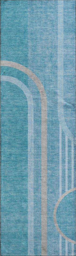 Piper Looms Mayfield Art Deco AMF532 Teal Machine Washable Area Rug Runner Main Image