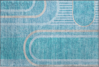 Piper Looms Mayfield Art Deco AMF532 Teal Machine Washable Area Rug Scatter Main Image
