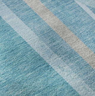 Piper Looms Mayfield Art Deco AMF532 Teal Machine Washable Area Rug Swatch Image