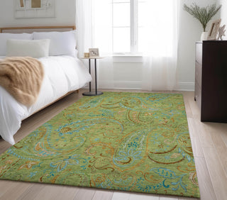Piper Looms Mayfield Paisley AMF533 Aloe Machine Washable Area Rug Lifestyle Image Feature