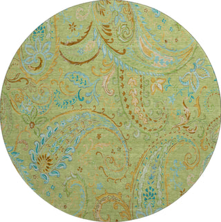 Piper Looms Mayfield Paisley AMF533 Aloe Machine Washable Area Rug Round Main Image