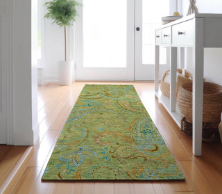 Piper Looms Mayfield Paisley AMF533 Aloe Machine Washable Area Rug Runner Lifestyle Image Feature