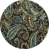 Piper Looms Mayfield Paisley AMF533 Black Machine Washable Area Rug Round Main Image