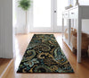 Piper Looms Mayfield Paisley AMF533 Black Machine Washable Area Rug Runner Lifestyle Image Feature