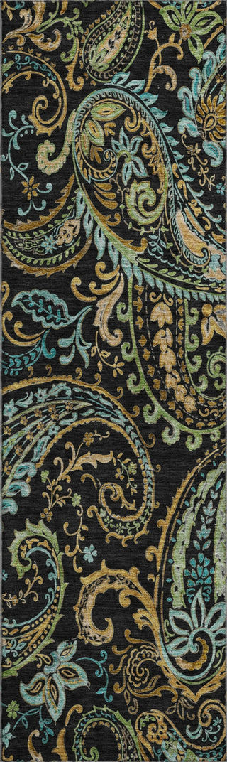 Piper Looms Mayfield Paisley AMF533 Black Machine Washable Area Rug Runner Main Image