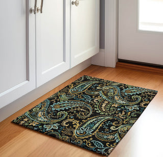Piper Looms Mayfield Paisley AMF533 Black Machine Washable Area Rug Scatter Lifestyle Image Feature