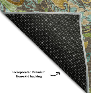 Piper Looms Mayfield Paisley AMF533 Chocolate Machine Washable Area Rug Backing Image