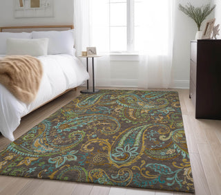Piper Looms Mayfield Paisley AMF533 Chocolate Machine Washable Area Rug Lifestyle Image Feature