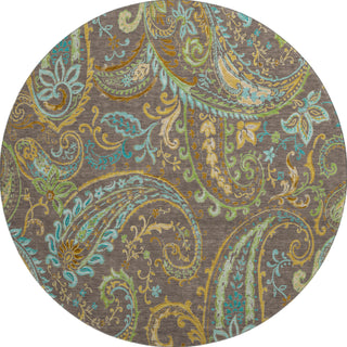Piper Looms Mayfield Paisley AMF533 Chocolate Machine Washable Area Rug Round Main Image