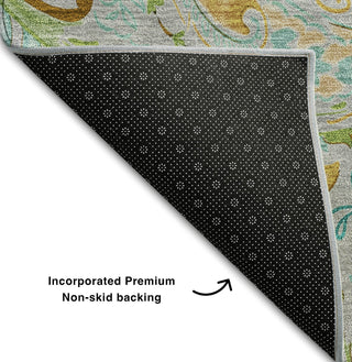 Piper Looms Mayfield Paisley AMF533 Gray Machine Washable Area Rug Backing Image