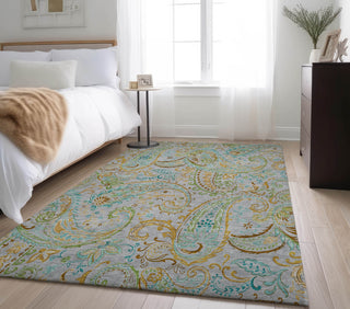Piper Looms Mayfield Paisley AMF533 Gray Machine Washable Area Rug Lifestyle Image Feature
