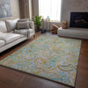 Piper Looms Mayfield Paisley AMF533 Gray Machine Washable Area Rug Lifestyle Image Feature