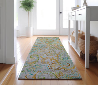 Piper Looms Mayfield Paisley AMF533 Gray Machine Washable Area Rug Runner Lifestyle Image Feature
