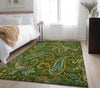 Piper Looms Mayfield Paisley AMF533 Green Machine Washable Area Rug Lifestyle Image Feature