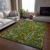 Piper Looms Mayfield Paisley AMF533 Green Machine Washable Area Rug Lifestyle Image Feature