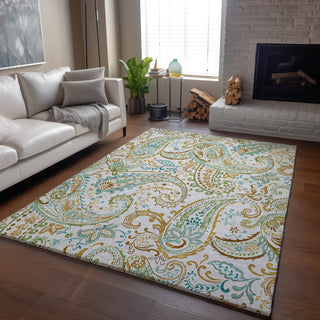 Piper Looms Mayfield Paisley AMF533 Ivory Machine Washable Area Rug Lifestyle Image Feature