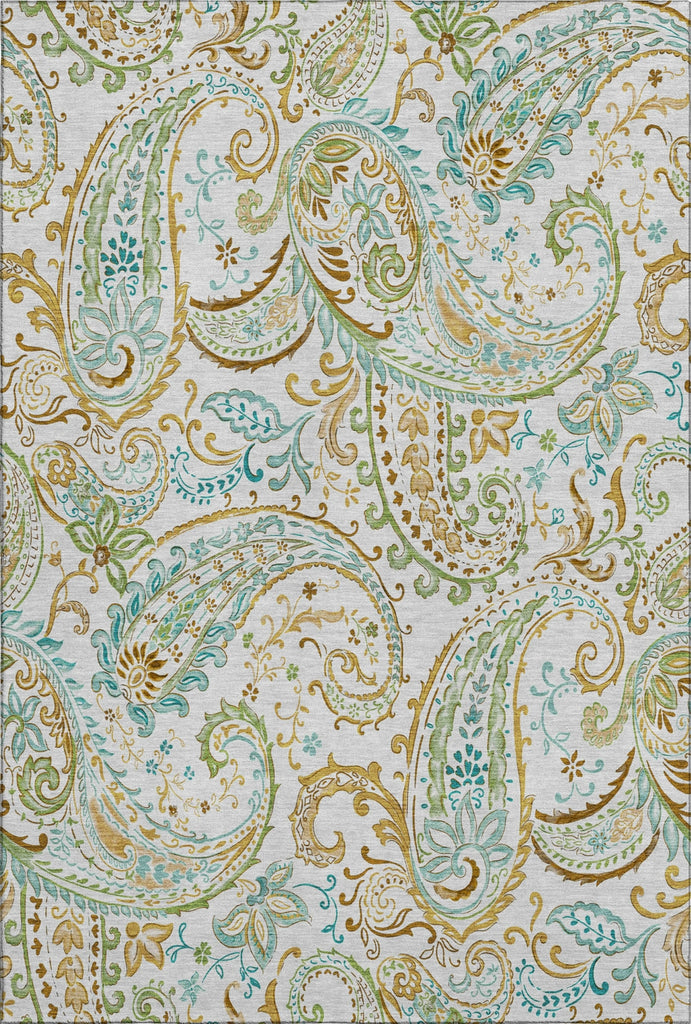 Piper Looms Mayfield Paisley AMF533 Ivory Machine Washable Area Rug main image