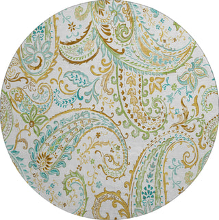 Piper Looms Mayfield Paisley AMF533 Ivory Machine Washable Area Rug Round Main Image