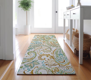 Piper Looms Mayfield Paisley AMF533 Ivory Machine Washable Area Rug Runner Lifestyle Image Feature