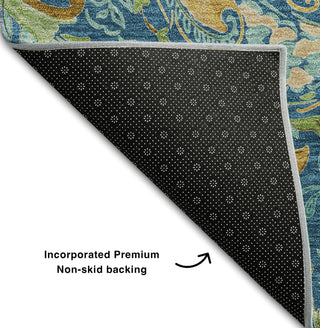 Piper Looms Mayfield Paisley AMF533 Navy Machine Washable Area Rug Backing Image