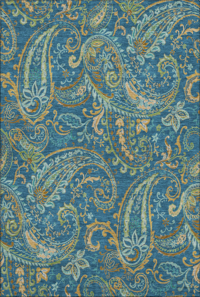 Piper Looms Mayfield Paisley AMF533 Navy Machine Washable Area Rug main image