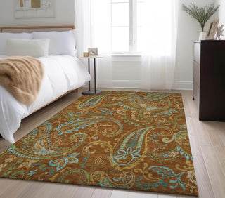 Piper Looms Mayfield Paisley AMF533 Paprika Machine Washable Area Rug Lifestyle Image Feature