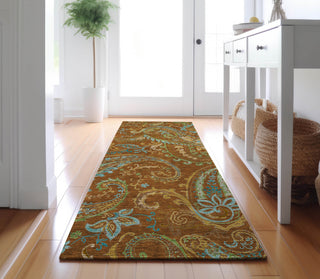 Piper Looms Mayfield Paisley AMF533 Paprika Machine Washable Area Rug Runner Lifestyle Image Feature