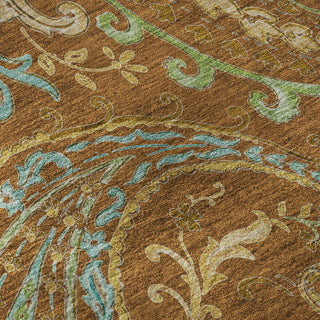 Piper Looms Mayfield Paisley AMF533 Paprika Machine Washable Area Rug Swatch Image