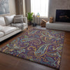 Piper Looms Mayfield Paisley AMF533 Purple Machine Washable Area Rug Lifestyle Image Feature