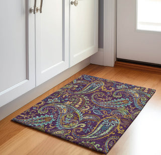 Piper Looms Mayfield Paisley AMF533 Purple Machine Washable Area Rug Scatter Lifestyle Image Feature