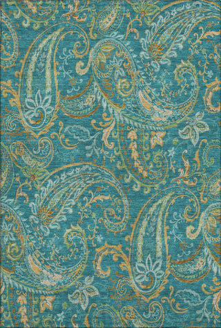 Piper Looms Mayfield Paisley AMF533 Teal Machine Washable Area Rug main image