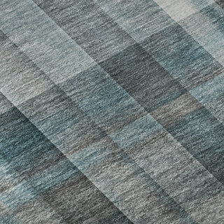 Piper Looms Mayfield Plaid AMF534 Teal Machine Washable Area Rug Swatch Image