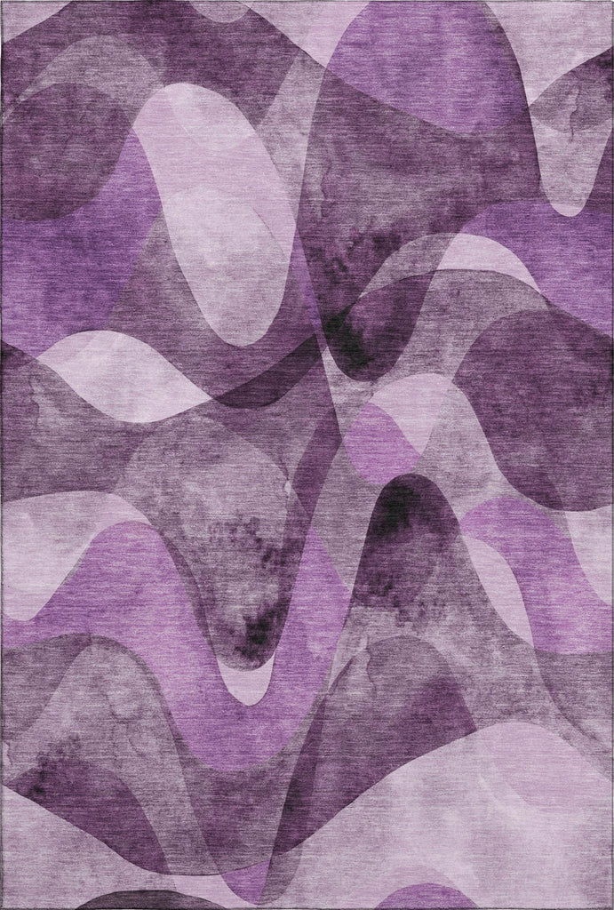 Piper Looms Mayfield Abstract AMF536 Purple Machine Washable Area Rug main image