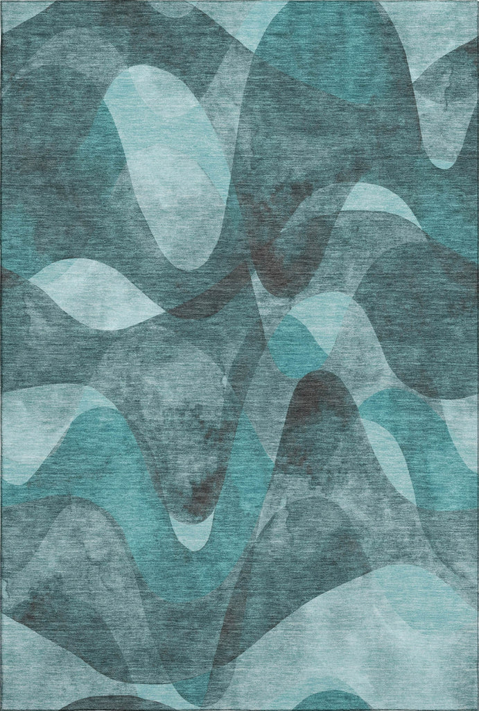 Piper Looms Mayfield Abstract AMF536 Teal Machine Washable Area Rug main image