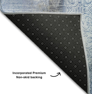 Piper Looms Mayfield Casual AMF537 Blue Machine Washable Area Rug Backing Image