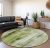 Piper Looms Mayfield Casual AMF537 Sage Machine Washable Area Rug Round Lifestyle Image Feature
