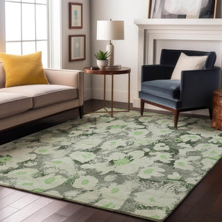 Piper Looms Mayfield Floral AMF538 Aloe Machine Washable Area Rug Lifestyle Image Feature