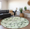 Piper Looms Mayfield Floral AMF538 Aloe Machine Washable Area Rug Round Lifestyle Image Feature