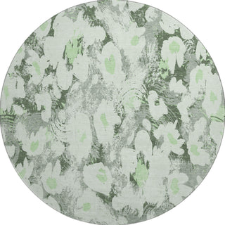 Piper Looms Mayfield Floral AMF538 Aloe Machine Washable Area Rug Round Main Image