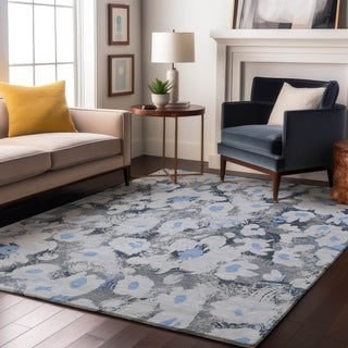Piper Looms Mayfield Floral AMF538 Denim Machine Washable Area Rug Lifestyle Image Feature