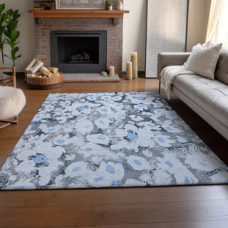 Piper Looms Mayfield Floral AMF538 Denim Machine Washable Area Rug Lifestyle Image Feature